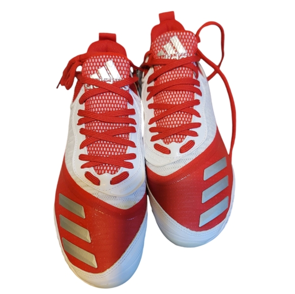 Adidas Men's Icon V Bounce Iced Out Baseball Red and White Cleats, Size 7-1/2 - Picture 15 of 15